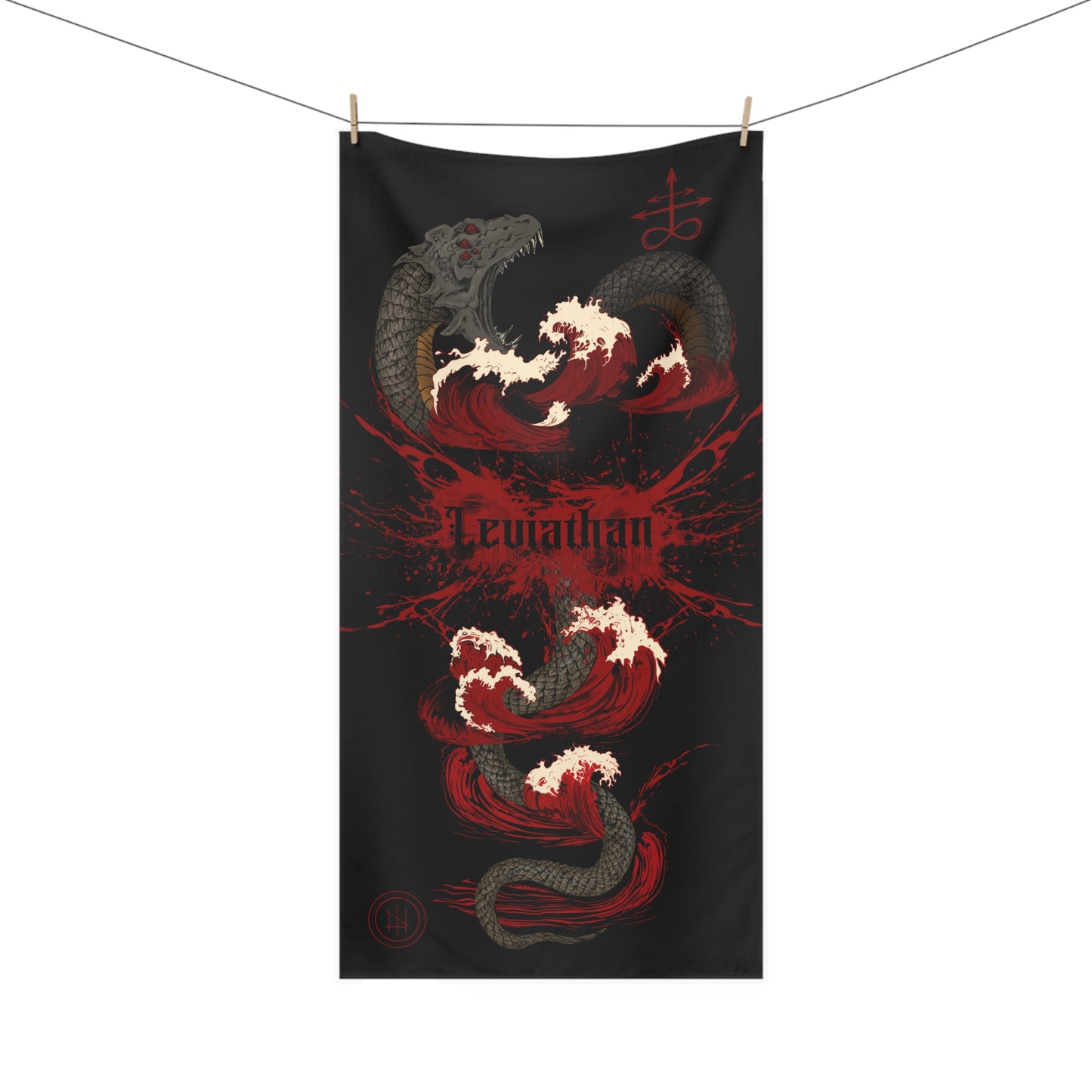 Leviathan Occult Beach Towel – Gothic Pagan Accessories for Summer Rites