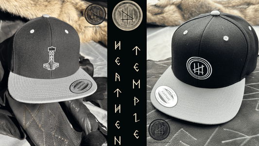 Heathen Hats Collection, Mjolnir flat bill SnapBack, Heathen Temple flat bill SnapBack 