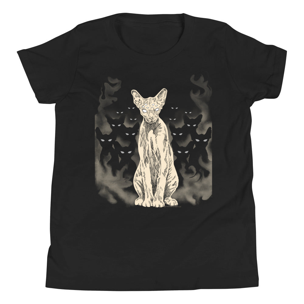 Eyes of Bastet goddess tshirt, youth sizes